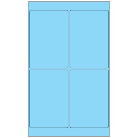 Bsc Preferred 4 x 6'' Fluorescent Pastel Blue Rectangle Laser Labels, 400PK BUY00025608